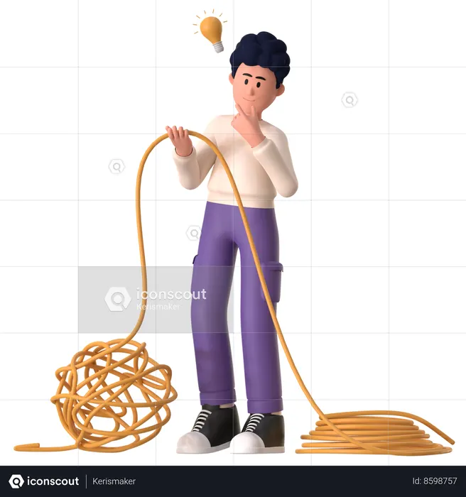 Man Solving Problem  3D Illustration