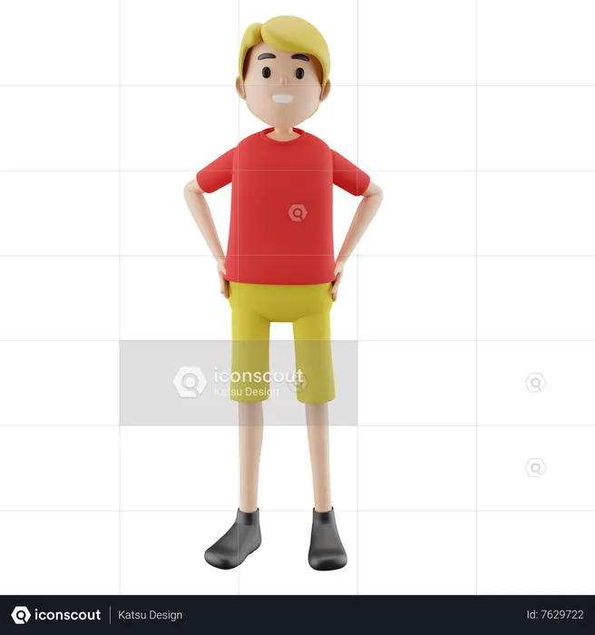 Man Standing Pose  3D Illustration