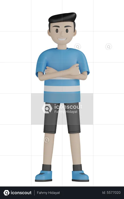 Man Standing With Folded Hands  3D Illustration