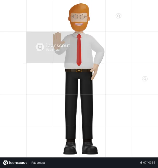 Man Stop Gesture  3D Icon