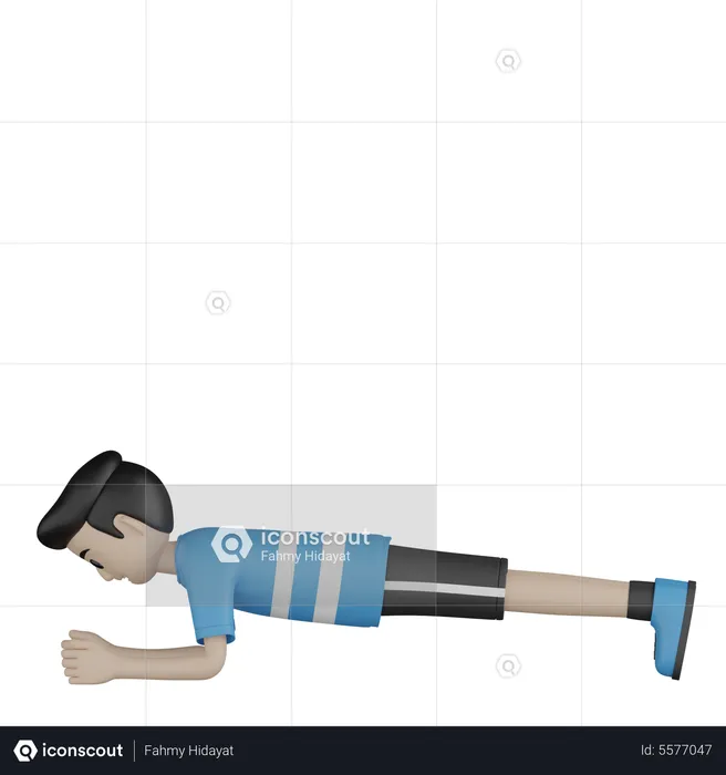 Man Stretching Body  3D Illustration