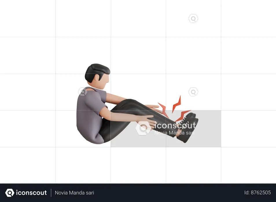 Man Suffers Form Ankle Pain  3D Illustration