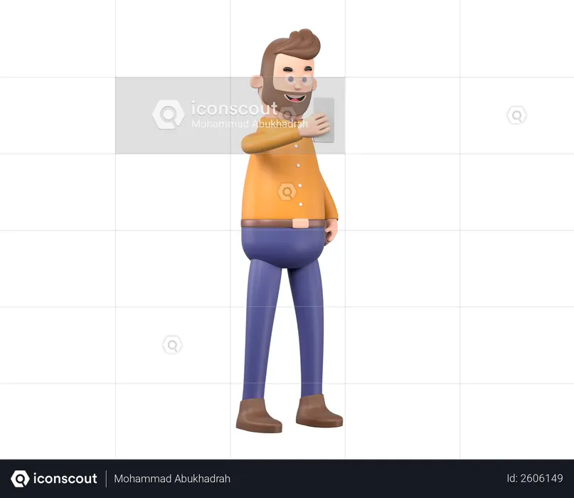 Man taking selfie  3D Illustration