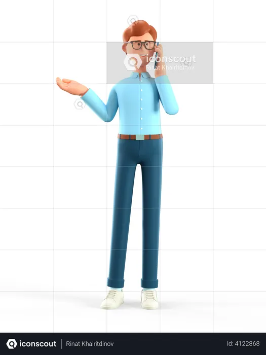 Man talking on smartphone  3D Illustration