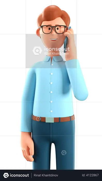 Man talking on the phone  3D Illustration