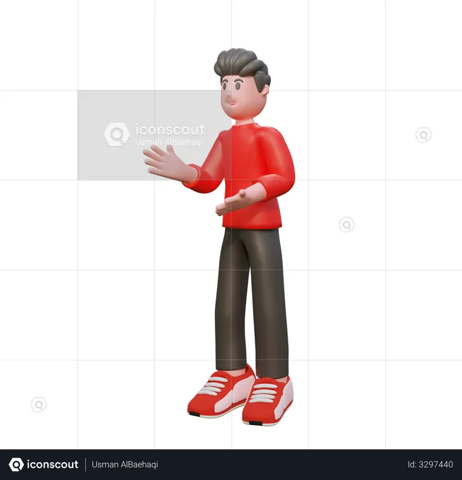 Man talking with someone  3D Illustration