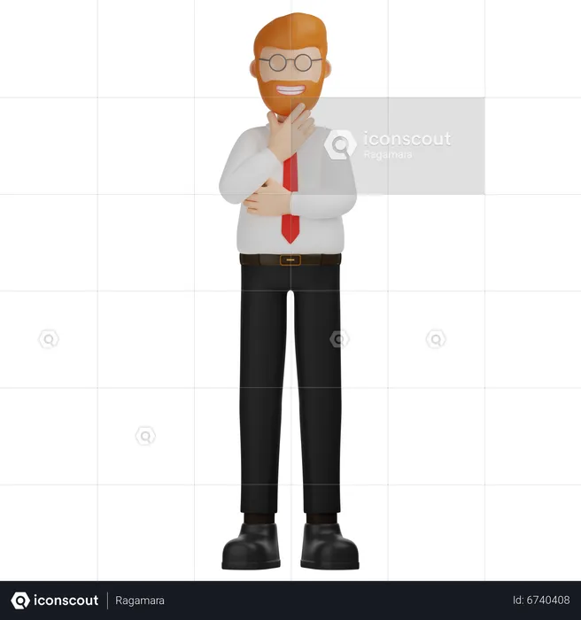 Man Thinking Pose  3D Illustration