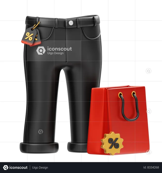 Man Trousers Sale  3D Icon