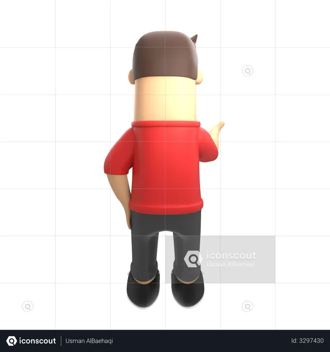 Man using mobile  3D Illustration