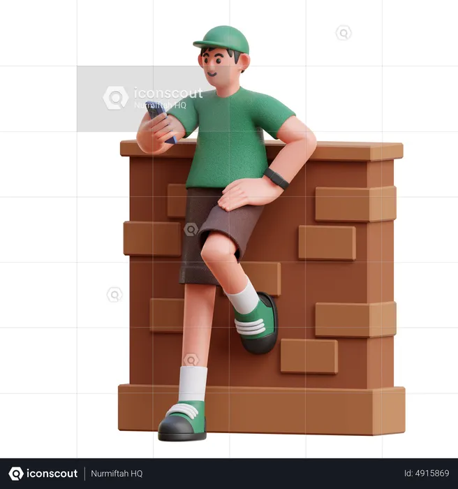 Man using mobile  3D Illustration