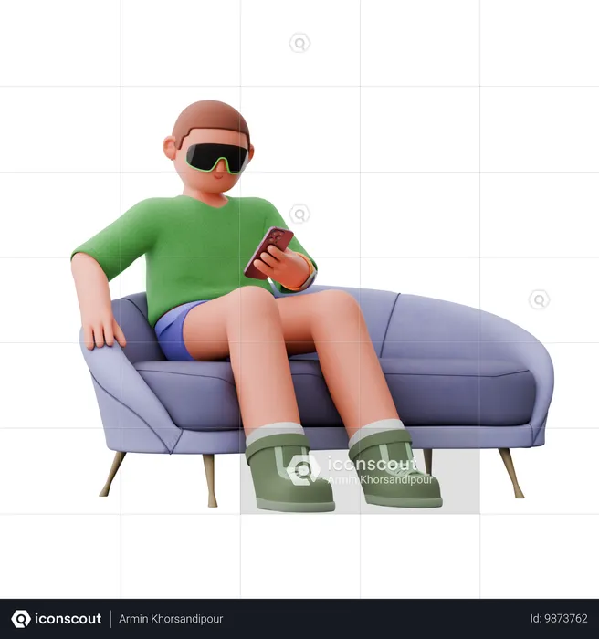 Man using mobile phone  3D Illustration