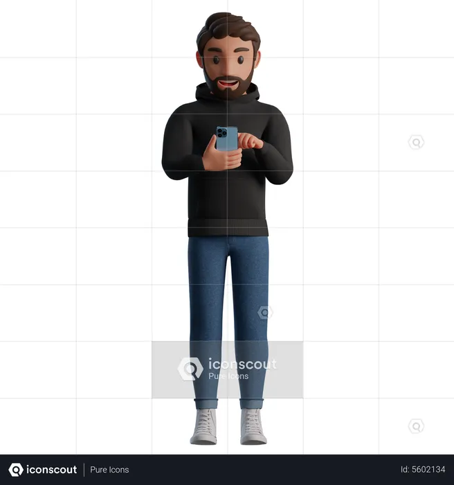 Man using phone  3D Illustration