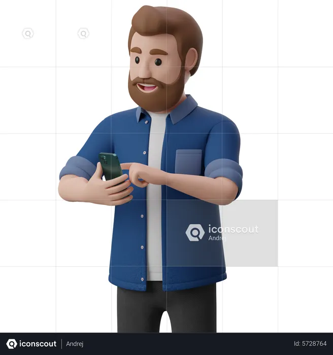 Man Using Smartphone  3D Illustration