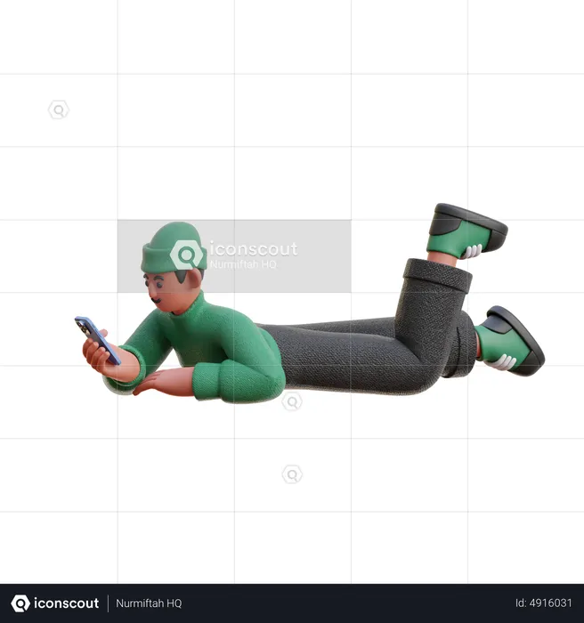 Man using social media on phone  3D Illustration