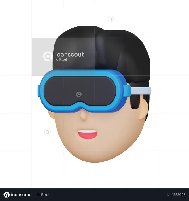 Man using virtual reality  3D Illustration