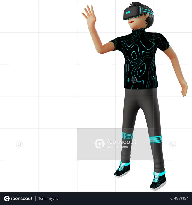 Man using Virtual reality  3D Illustration