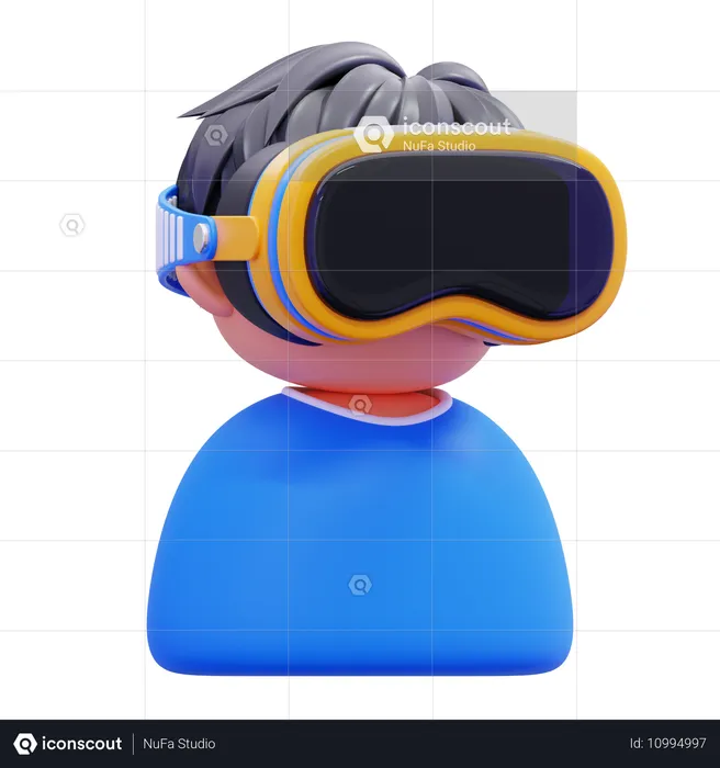 Man using vr glasses  3D Icon