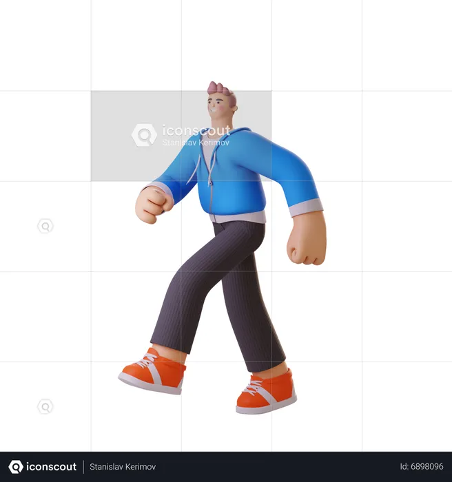 Man walking  3D Illustration