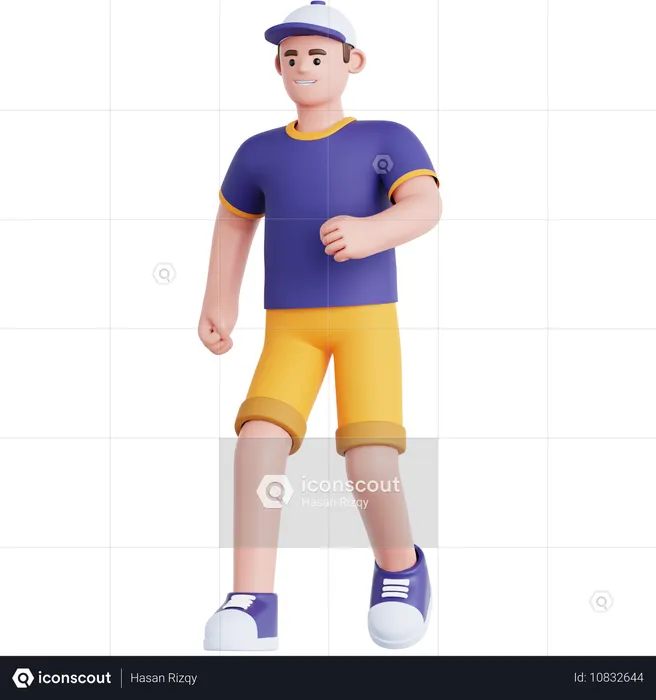 Man Walking  3D Illustration