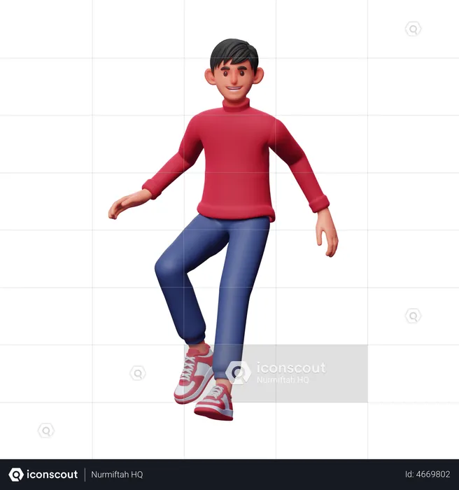 Man Walking  3D Illustration