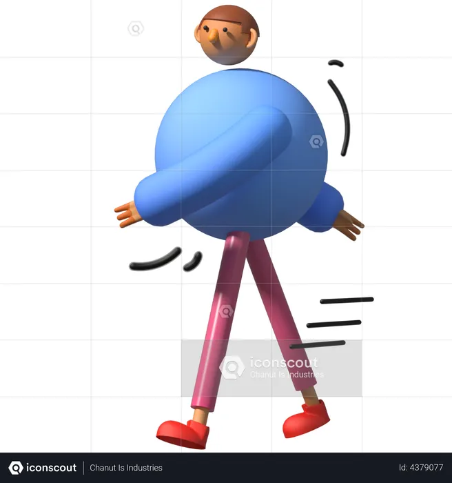 Man walking Emoji 3D Illustration