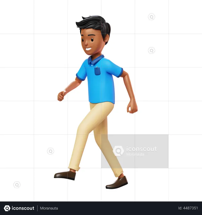 Man Walking  3D Illustration