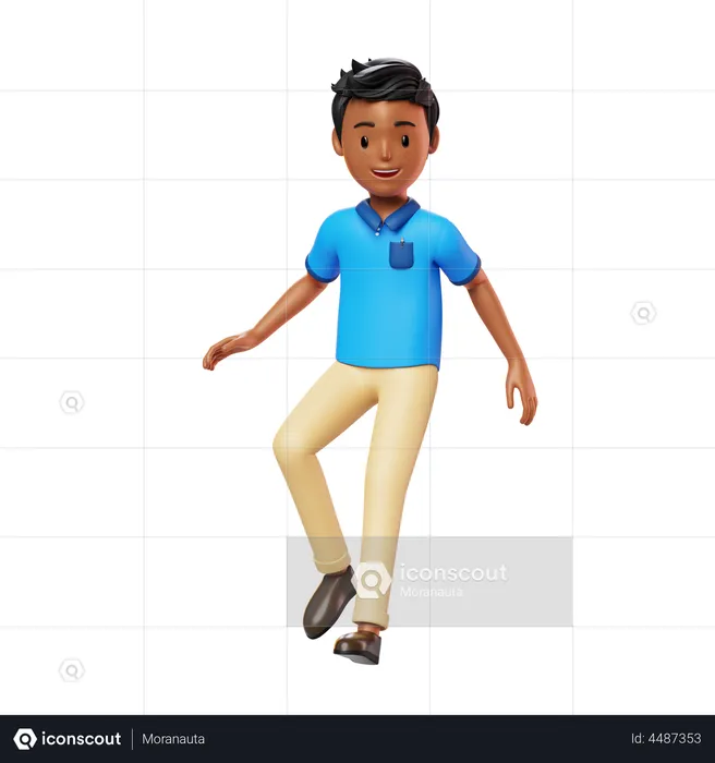 Man Walking  3D Illustration