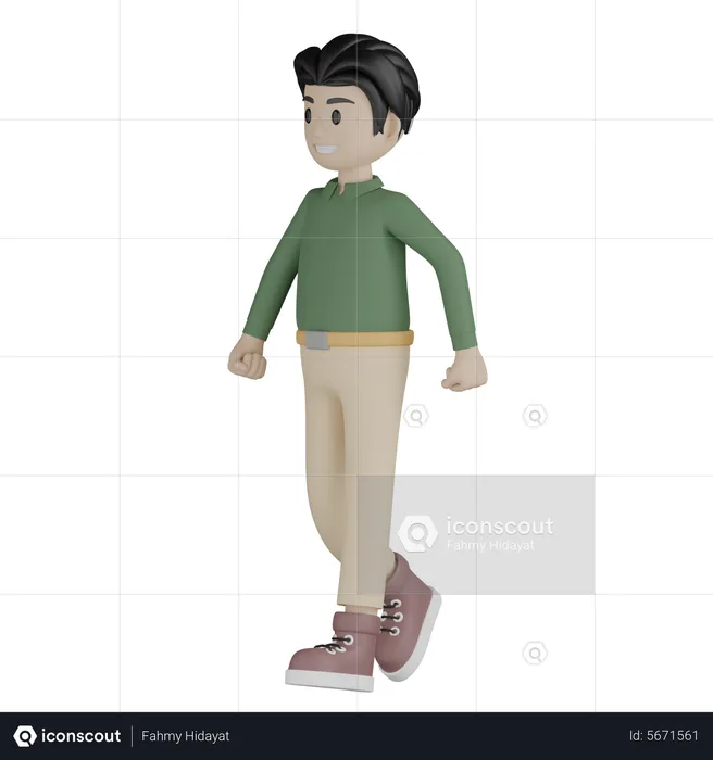 Man Walking Confidently  3D Illustration