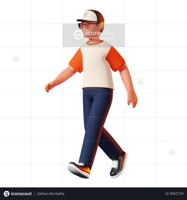 Man Walking Pose  3D Illustration