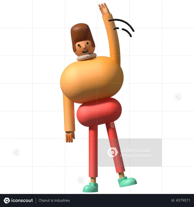 Man waving hand Emoji 3D Illustration