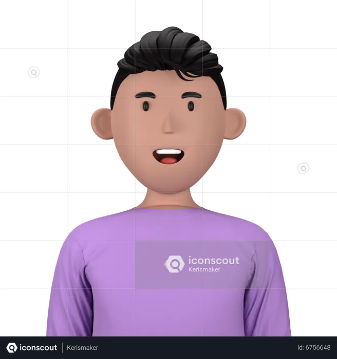 Man wearing long sleeves t-shirt  3D Icon