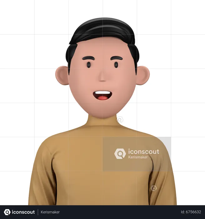 Man wearing turtleneck  3D Icon