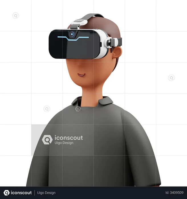 Man wearing VR goggles  3D Icon