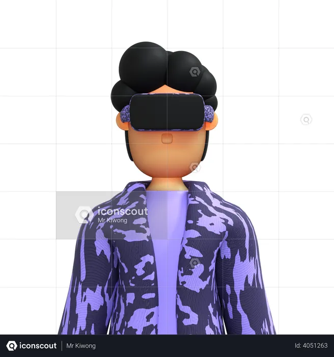 Man wearing VR Goggles  3D Illustration