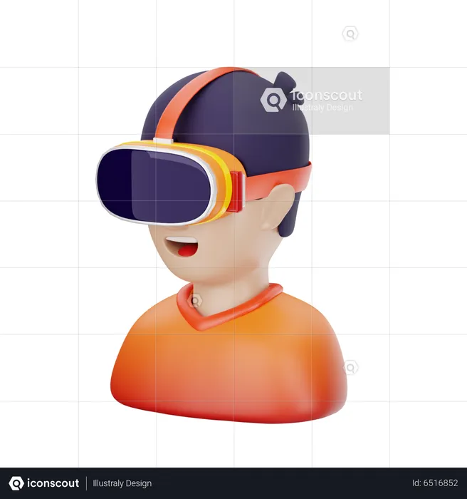 Man Wearing Vr Headset  3D Icon