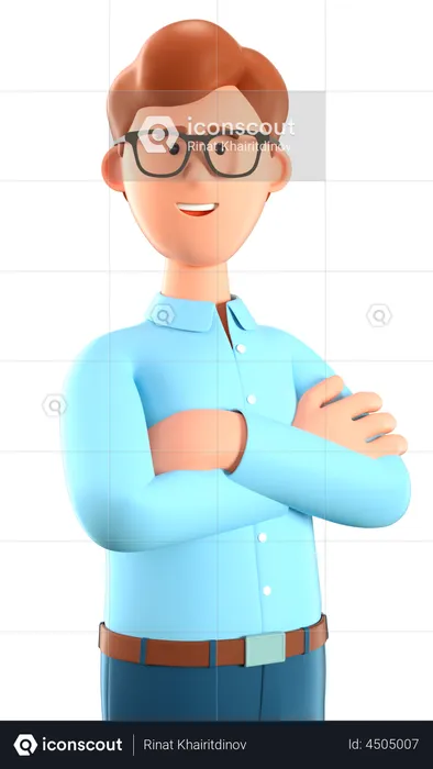 Man with arms crossed  3D Illustration