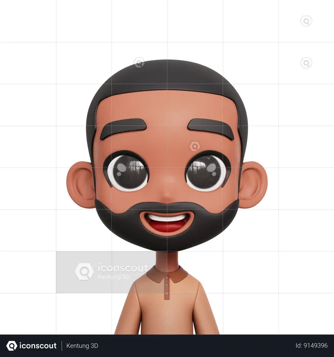 Man With Beard  3D Icon