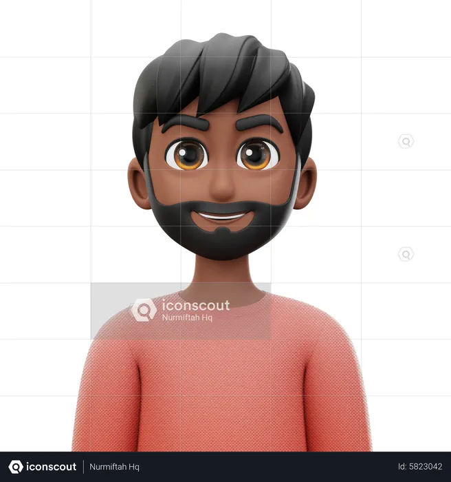 Man with Beard  3D Icon