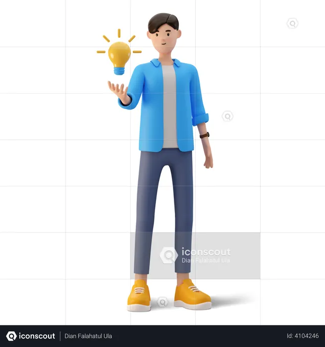 Man with business idea  3D Illustration