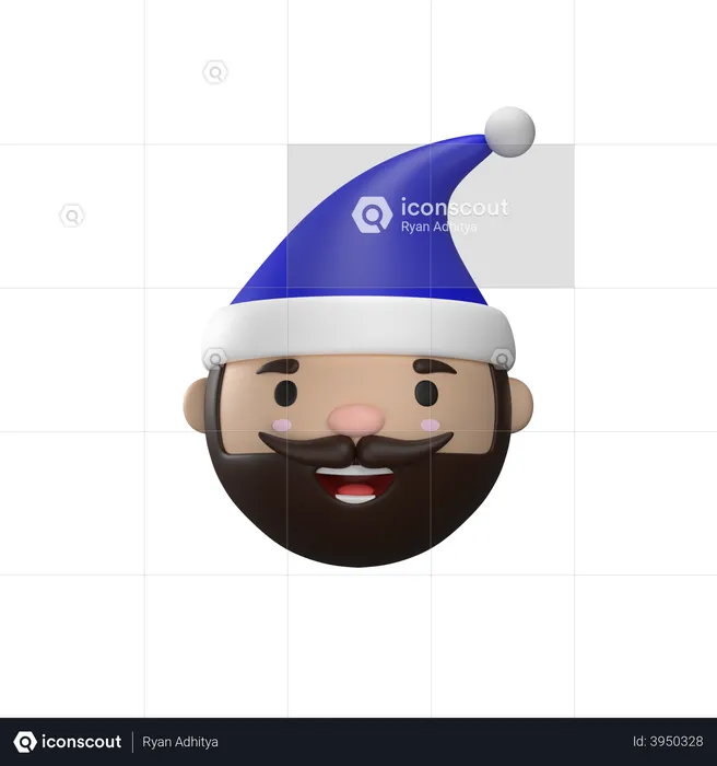 Man With Christmas Cap  3D Illustration