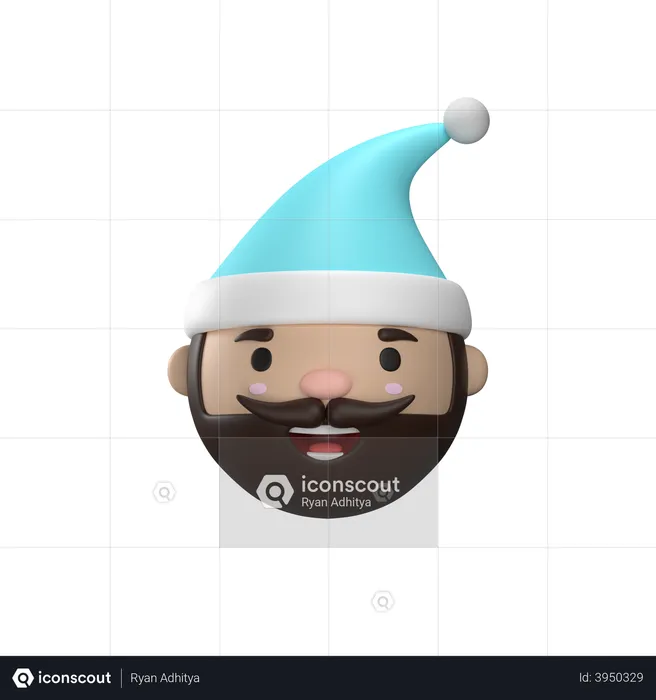 Man With Christmas Cap  3D Illustration