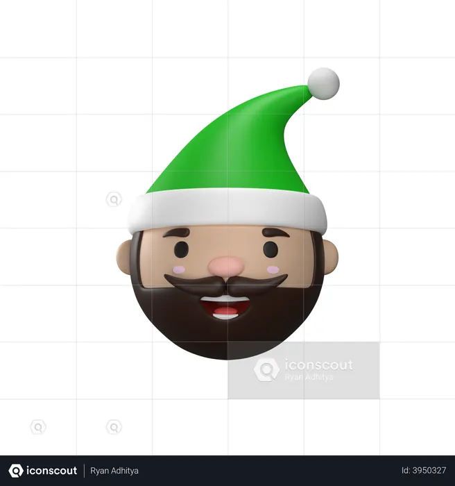 Man With Christmas Cap  3D Illustration
