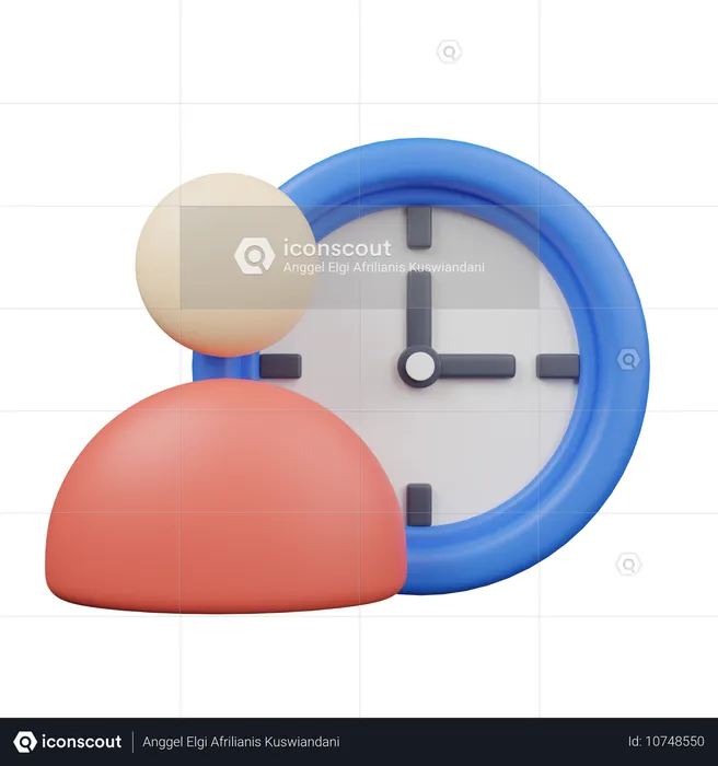 Man With Clock  3D Icon