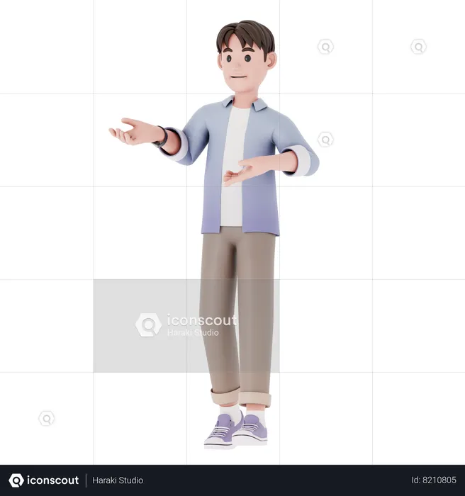 Man With Conveying Pose  3D Illustration