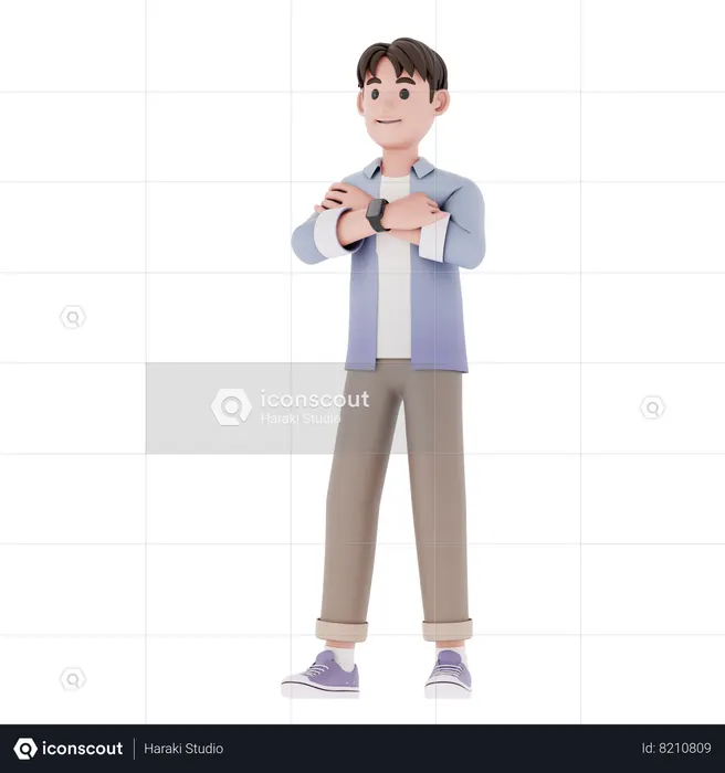 Man With Firm Pose  3D Illustration