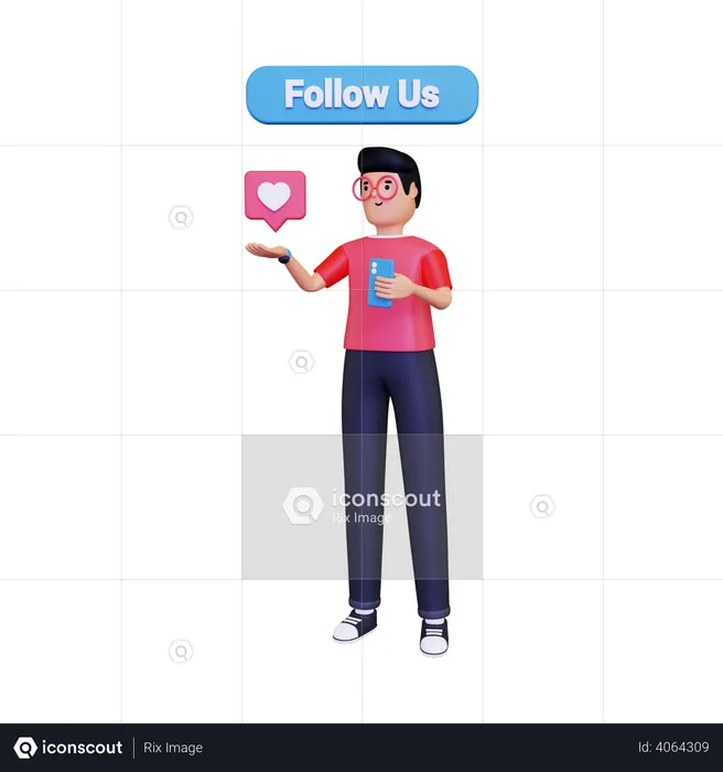 Man With Followers Promotion Logo 3D Logo