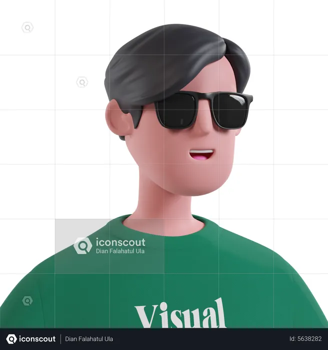 Man With Glass  3D Icon