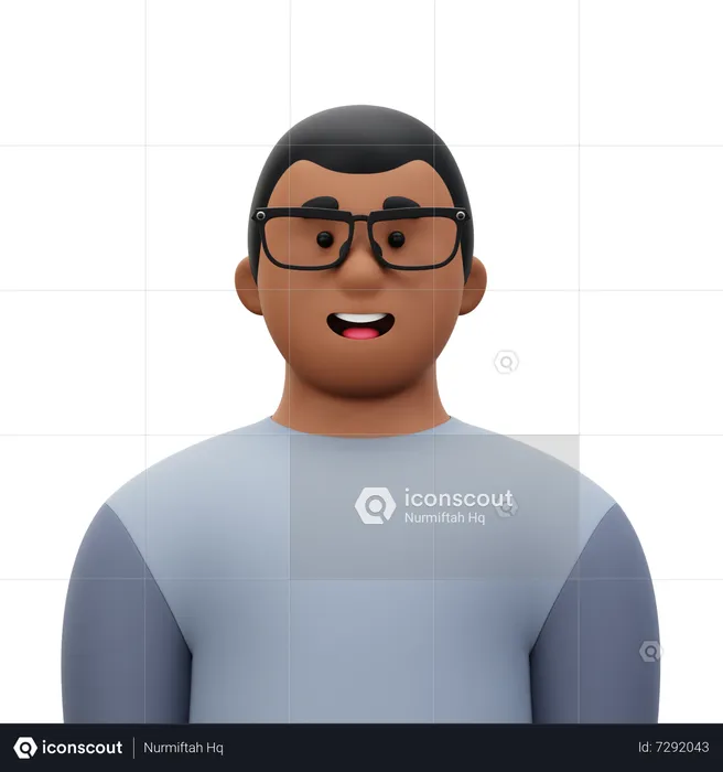 Man with Glasses  3D Icon