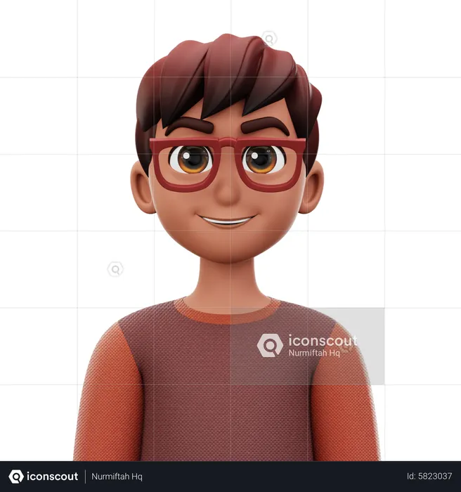 Man with Glasses  3D Icon