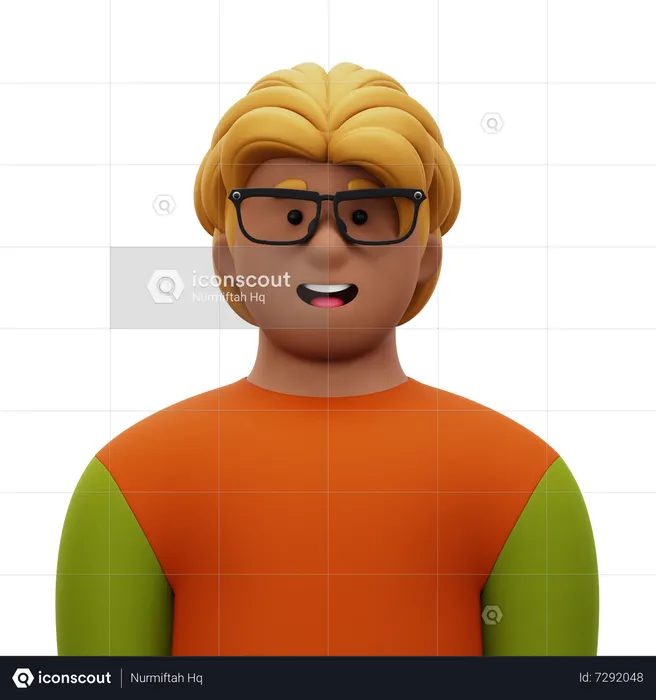 Man with Glasses  3D Icon